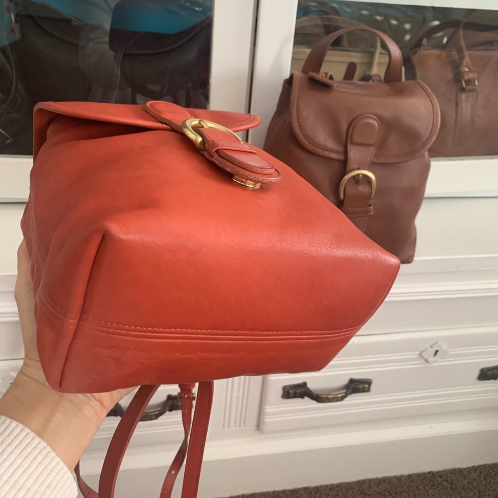 Vtg Coach 4152 red Leather Backpack - Picture 4 of 10